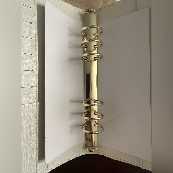 Brand New | Cloth and Paper | A5 6-Ring White Croc Leather Planner / Agenda - Picture 2 of 11